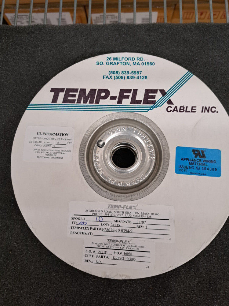 New, Temp-Flex, F2807S-10-0394-9, 0C 28AWG FEP RIBBON 1MM PITCH, PER FT