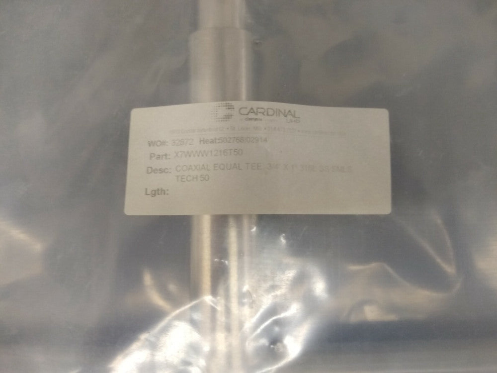 New, Cardinal UHP, X7WWW-12-16-T50, Coaxial Equal Tee 3/4" x 1"