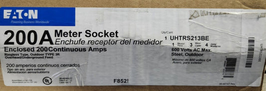EATON UHTRS213BE 200 AMP 600 VAC Type 3R Enclosed Meter Socket