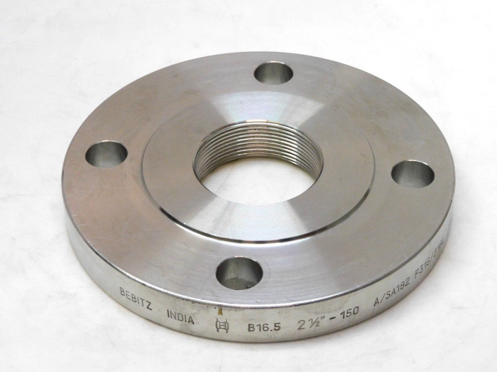 Bebitz 2-1/2"npt Threaded 150 Raised Face F316/316L Stainless Pipe Flange 4-bolt