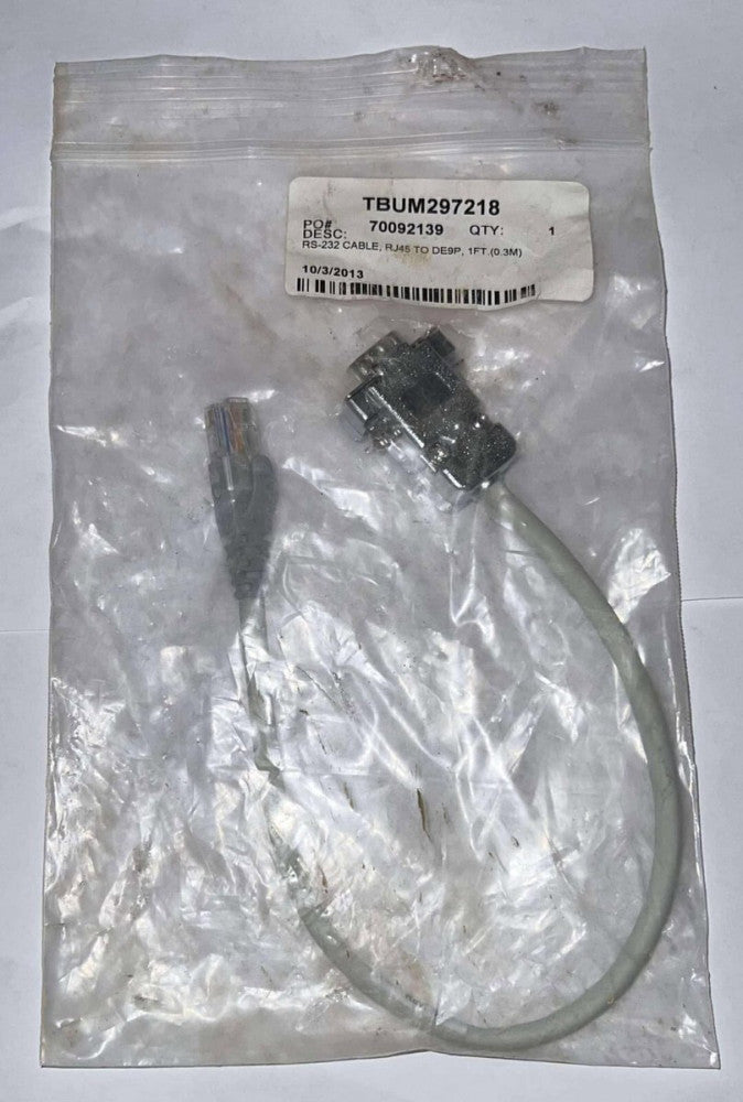 SCHNEIDER ELECTRIC TBUM297218 RS 232 Cable RJ45 to DE9P 1 Ft (0.3M) Rev 6