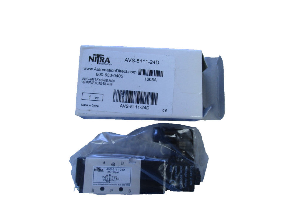 Automation Direct/ Nitra AVS-5111-24D Solenoid Valve 1/8"Npt 24V Volt