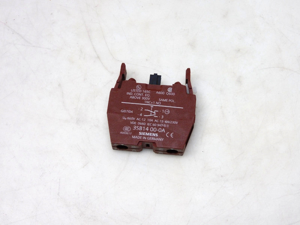 Siemens 3SB1400-0A Auxiliary Contact 6A 230V