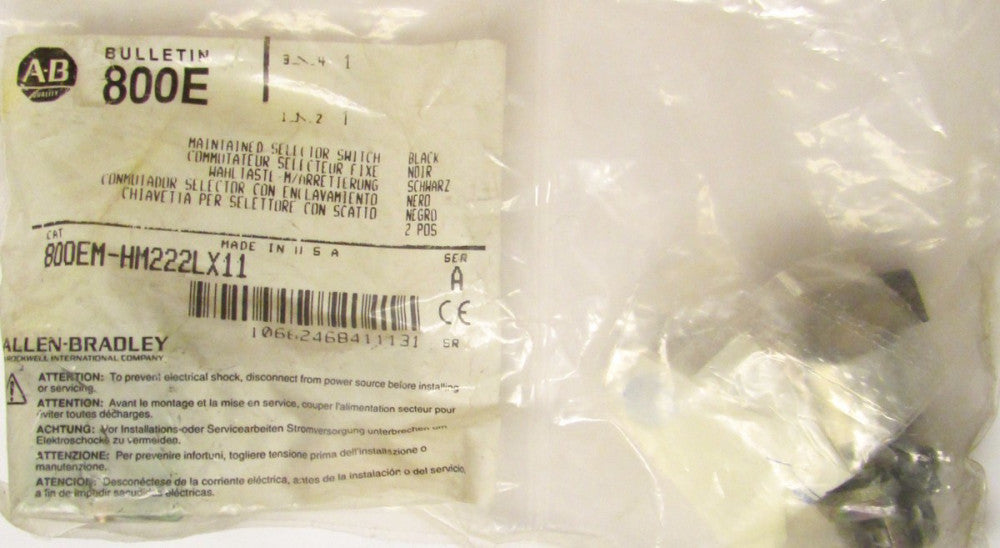 ALLEN BRADLEY 2 Position Maintained Long Lever Selector Switch 800EM HM222 LX11