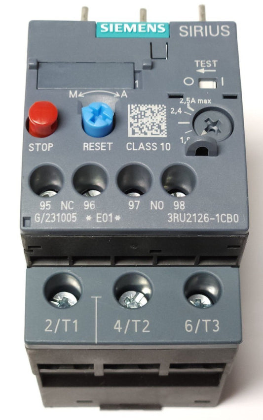 SIEMENS SIRIUS 3RU2126 1CB0 Electronic Overload Relay 1.8-2.5 AMP