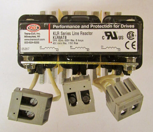 TCI TRANS COIL 3 Phase KLR Series Line Reactor 600V 8 Amp KLR8ATB