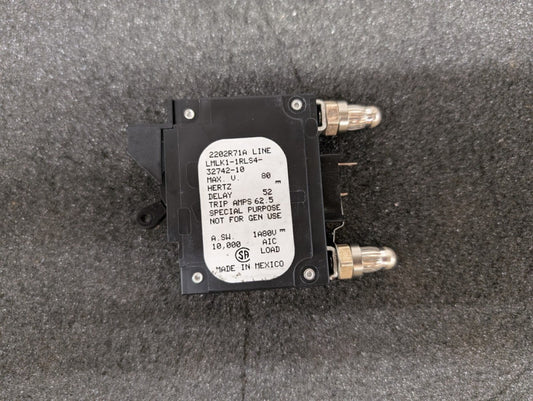 New, Airpax, LMLK1-1RLS4-32742-10, CKT BRKR 50A 80VDC SERIES MID TRIP