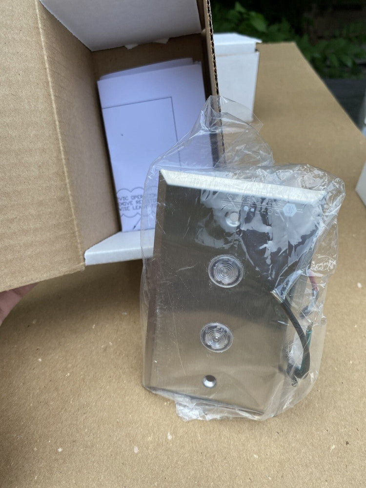 New Dortronics 7201xL2-H Door Status Indicator Single Gang Stainless Dual Light