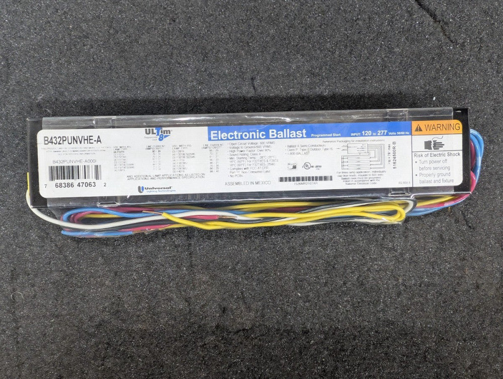 Used, Universal Lighting, B432PUNVHE-A, ELECTRONIC BALLAST 50/60V