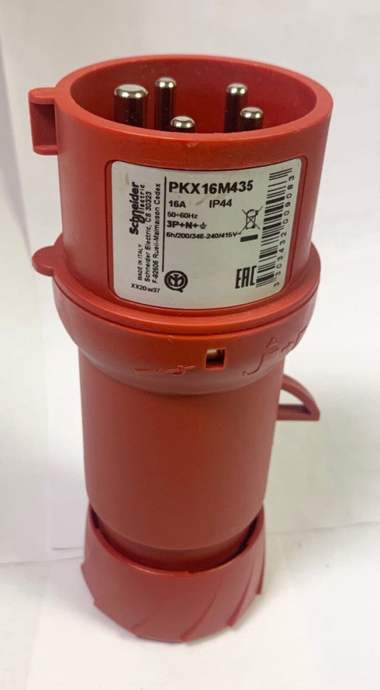 SCHNEIDER ELECTRIC PKX16M435 IP44 RED 16 AMP 3P TN 240 VAC 415 VAC 3 Pole Plug