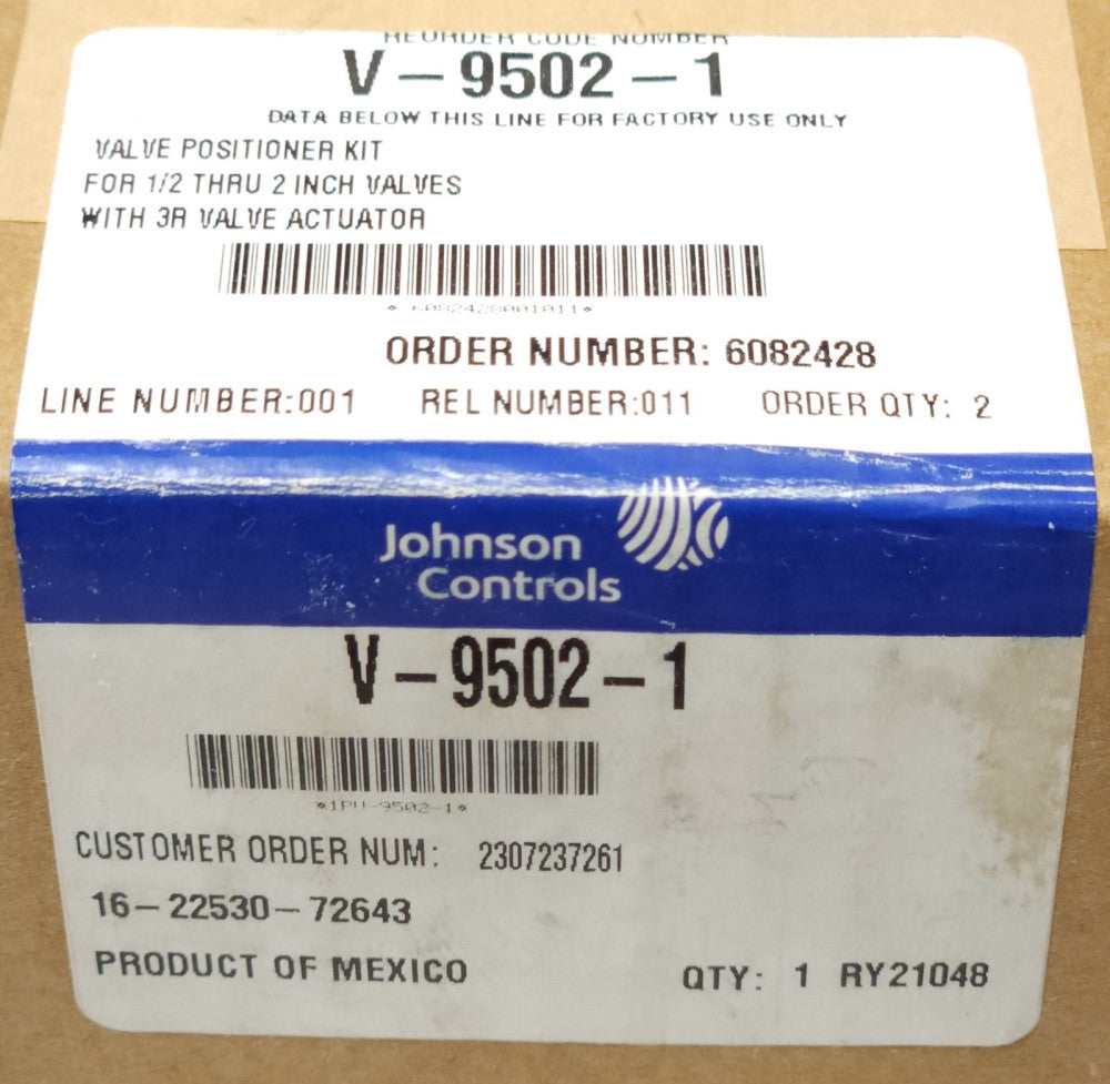 JOHNSON CONTROLS V 9502 1 RY21048 Valve Positioner Kit for 1/2 to 2 Inch Valves