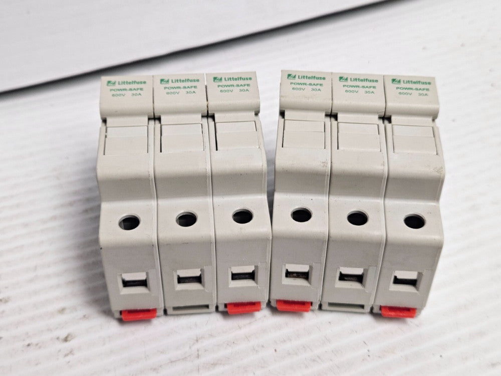LOT OF 2 LITTELFUSE FUSE HOLDER LPSM-CH 600V 30 A AMP 3 POLE 3P - USED