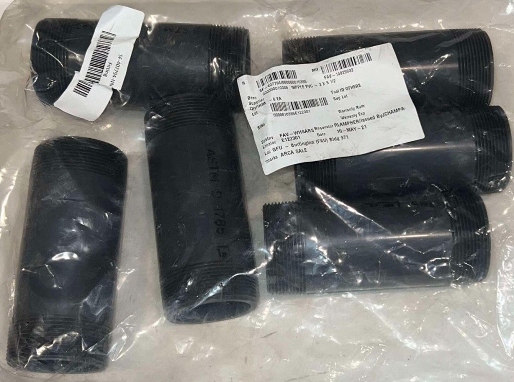 (6) SF 407794 NNB Fitting Nipple PVC 2 x 5 1/2