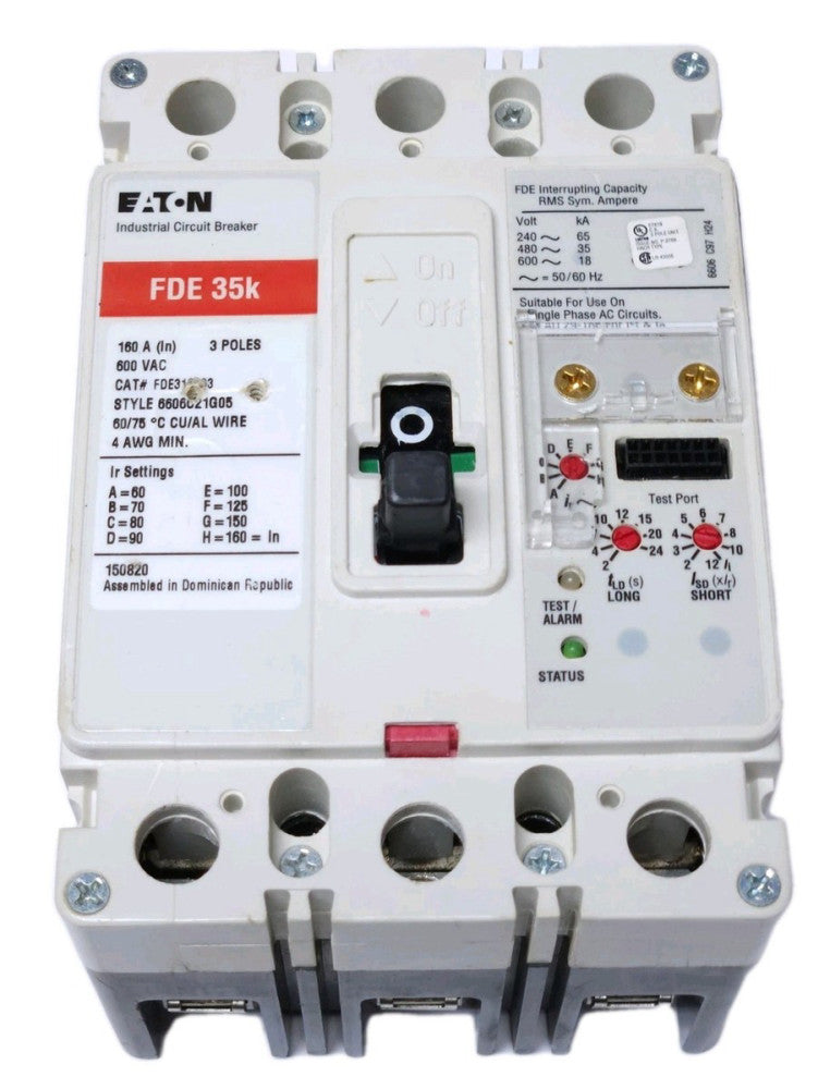 EATON FDE316033 Type FDE 60-160AMP Electronic LS Circuit Breaker HASP LOCK HOLES