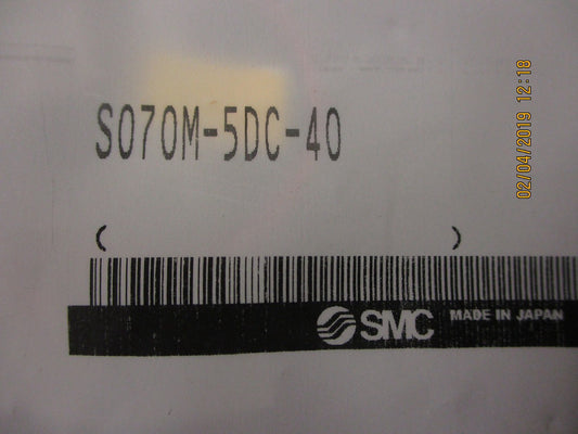 S070M-5DC-40 SMC Valve, body pt, stacking, sol, 3 port, 24VDC, .5MPa BRAND NEW!