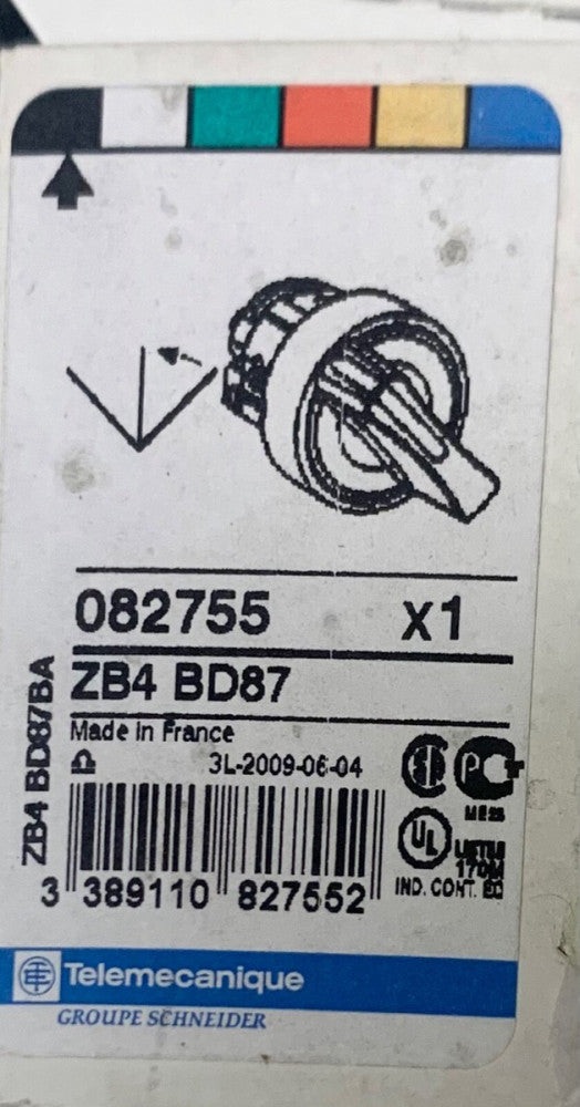 SCHNEIDER ELECTRICAL ZB4 BD87 3 Position Selector Switch Maintained Left Spring 