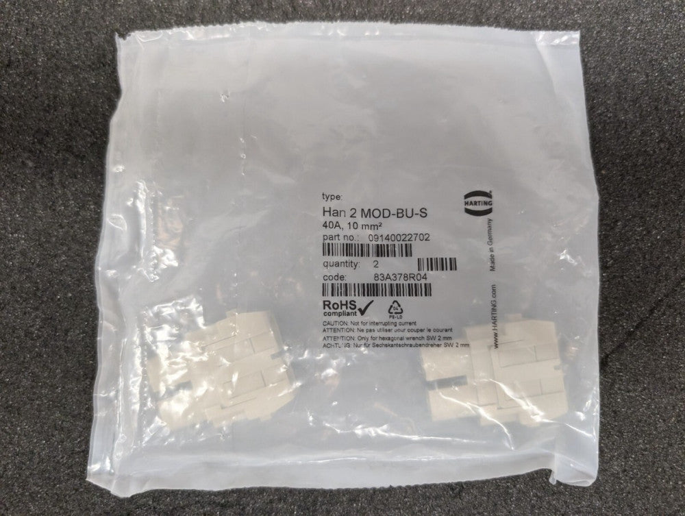 New, Harting, 09140022702, MODULE FEMALE 2POS SCREW