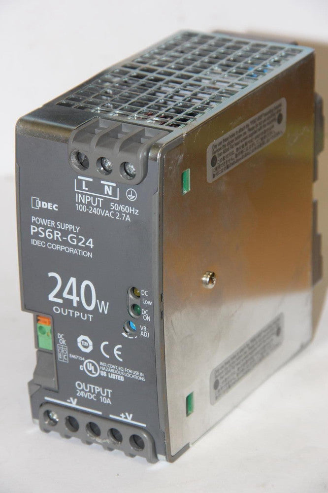 IDEC PS6R-G24 24VDC 10A  DIN Rail Mount DC Power Supply 100-240VAC Input