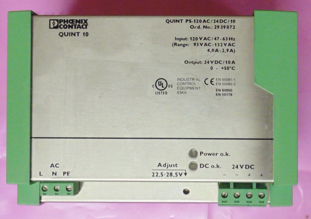 PHOENIX CONTACT QUINT PS 120 AC 24DC 10 Power Supply QUINT 10