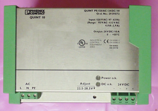 PHOENIX CONTACT QUINT PS 120 AC 24DC 10 Power Supply QUINT 10