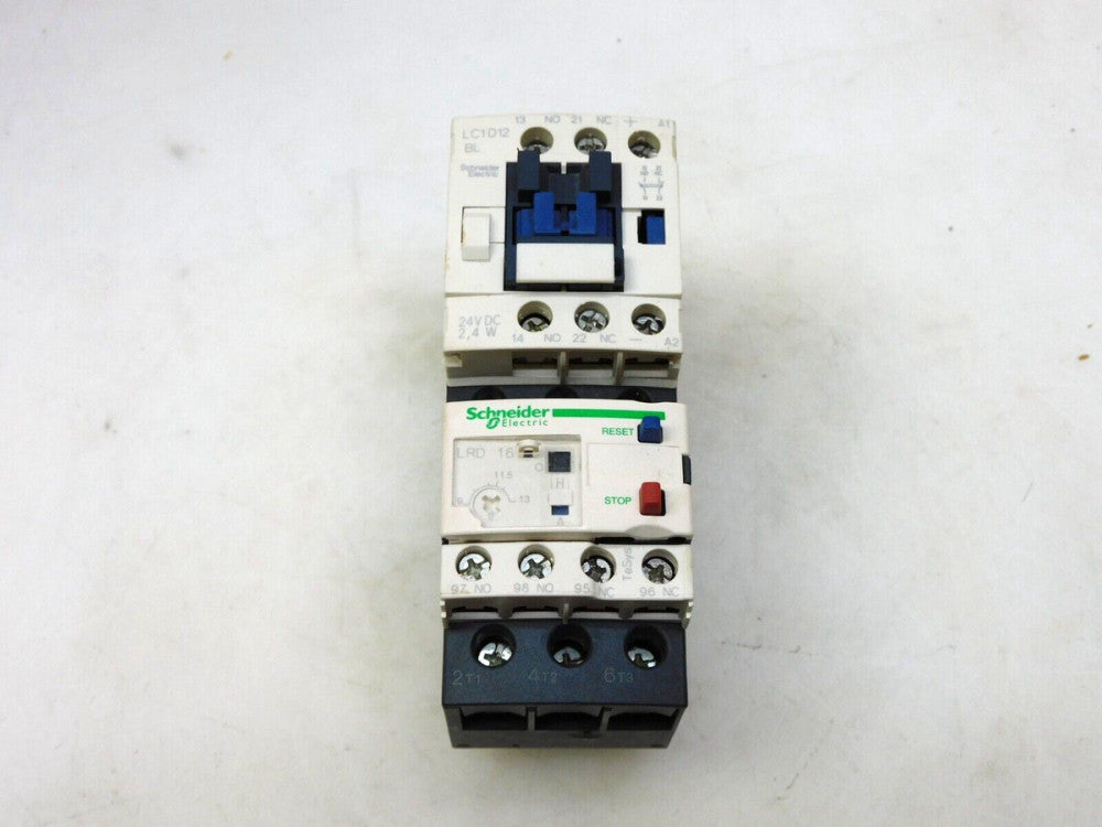 SCHNEIDER STARTER LC1-D12 24VDC W/ RELAY LRD-16 9-13A