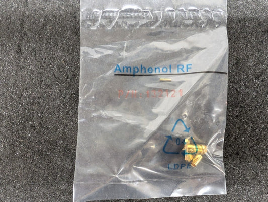 New, Amphenol, 132121, CONN SMA JACK STR 50 OHM SOLDER - Lot of 5pcs