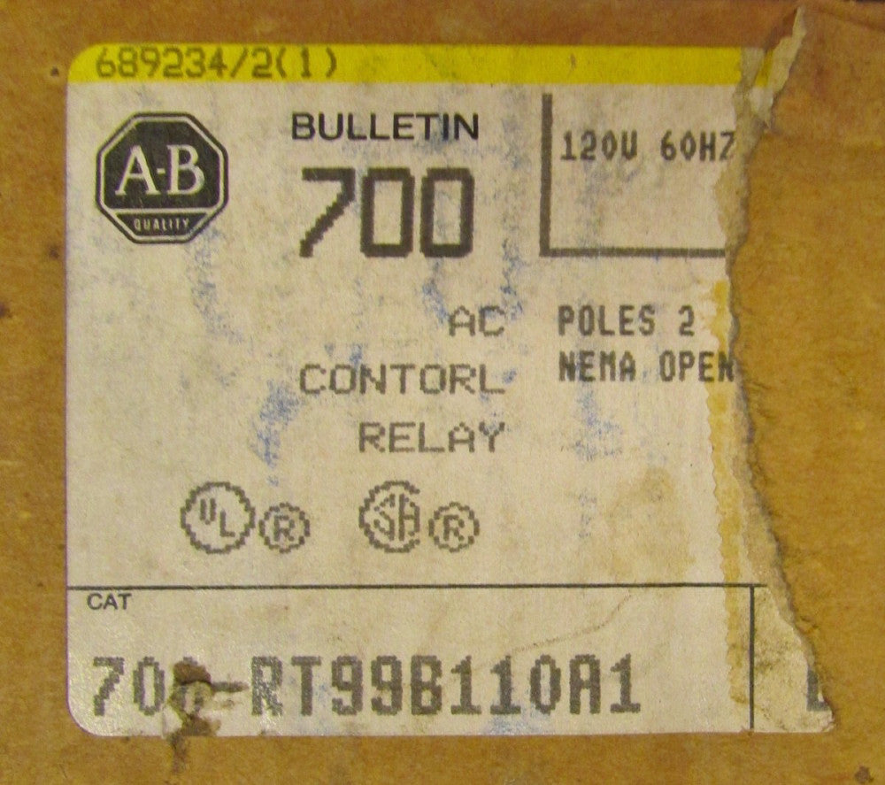 ALLEN BRADLEY Bulletin 700 Timing Relay 110/120VAC 700 RT99B110A1