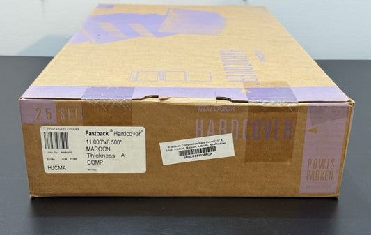 Pack of 25 - Powis Parker Fastback Hardcover 11" x 8.5" Maroon Thickness A Comp