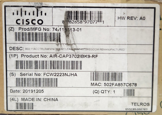 CISCO AIR CAP37021 B K9 Aironet Dual Band Wireless Access Point
