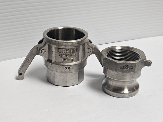 Dixon Andrews 1-1/2" 150-D Male / Female SS Camlock Cam Lever Fitting Set A-150