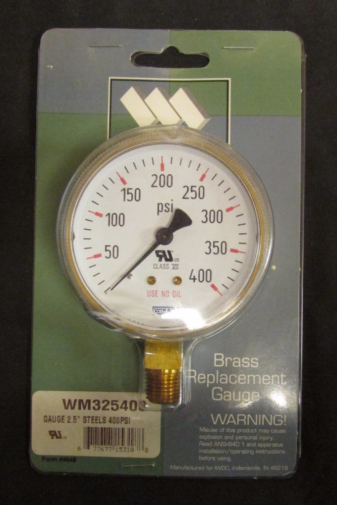 WELDMARK WIKA WM325400 2-5" 400 PSI Pressure Gage