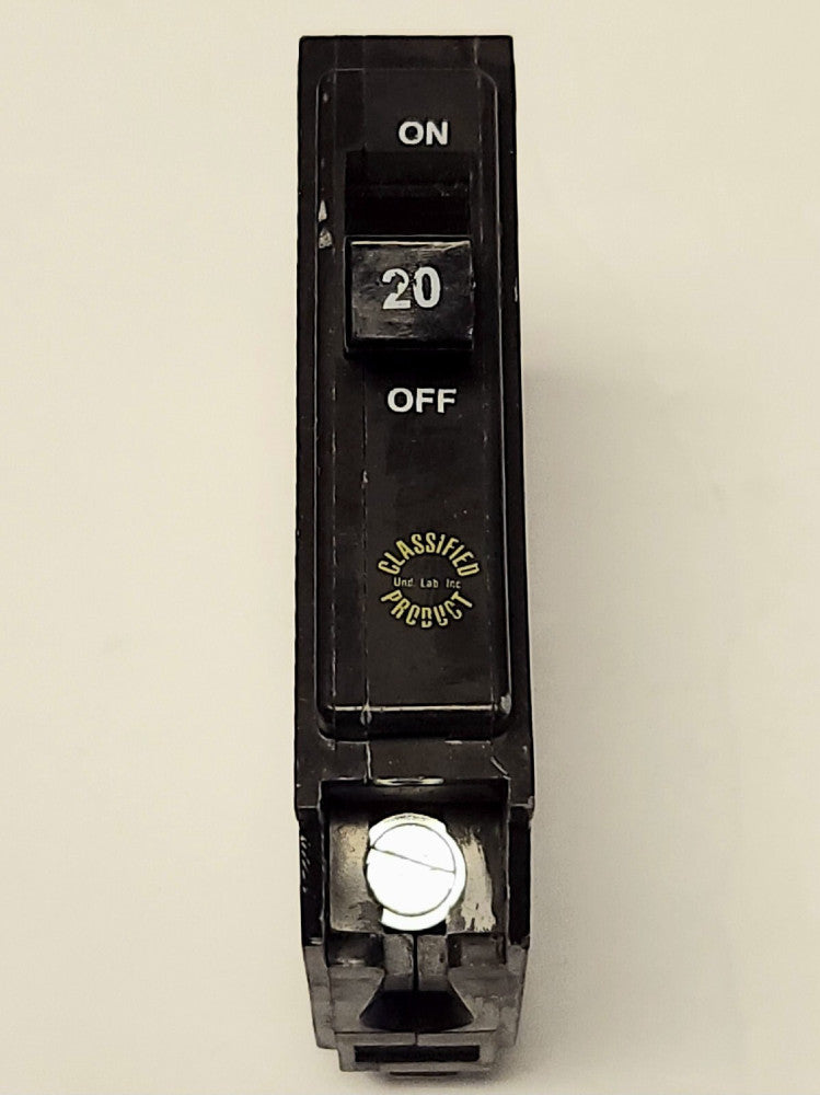 EATON CUTLER HAMMER CHQ120 Single Pole 20 AMP Type CHQ Circuit Breaker