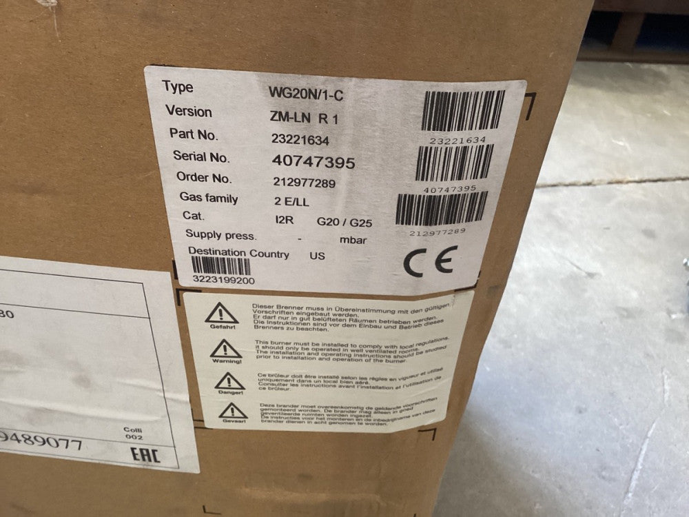 Weishaupt WG20N/1-C ZM-LN Burner And Gas Train