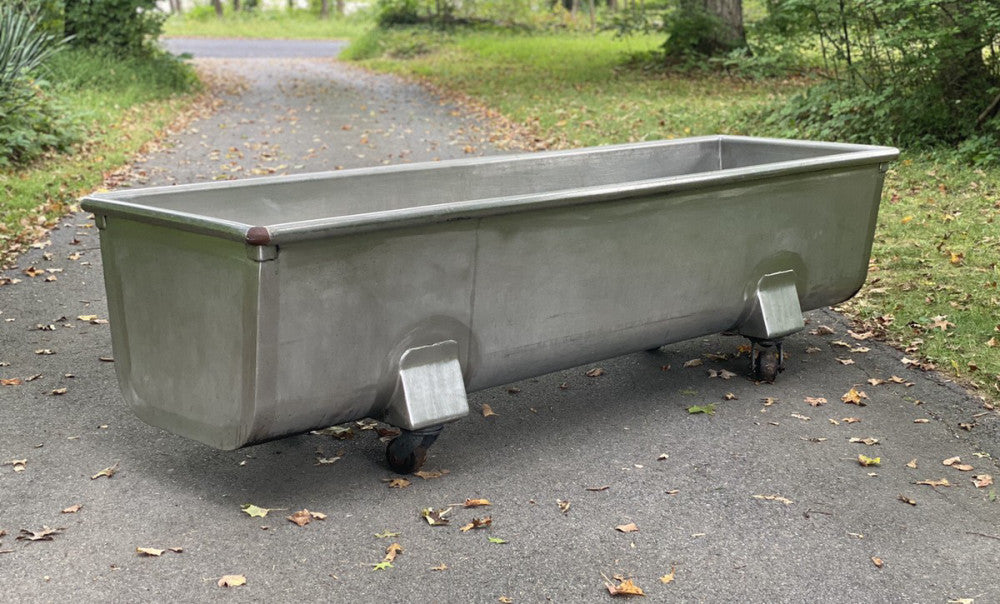 Stainless Steel Heavy Gauge Dough Trough on Casters 99"x29" 