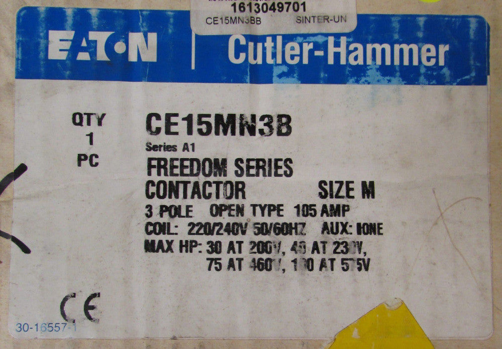EATON CUTLER HAMMER CE15MN3B 220/240V Size M Freedom Series Contactor 105 Amp 