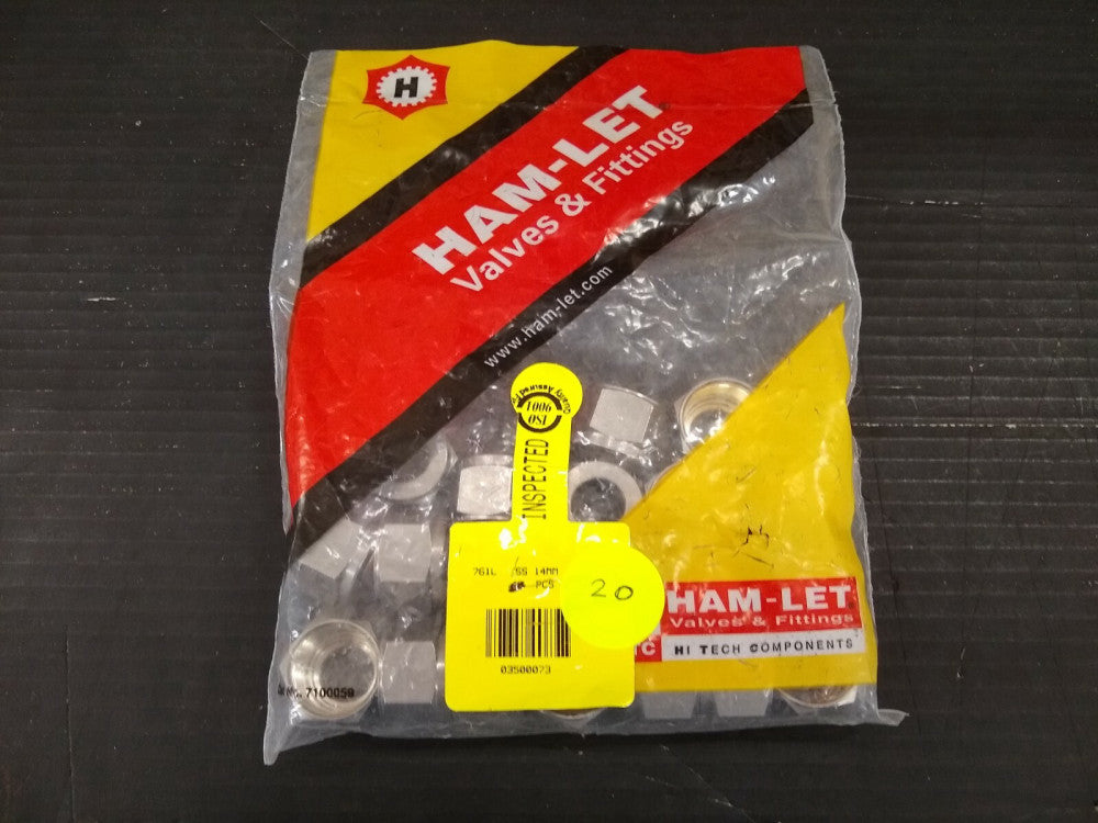 New, Ham-Let, 761L-SS-14MM, Nut 14mm - lot of 5pcs