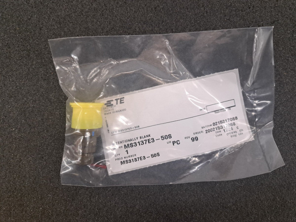 New, TE Connectivity, MS3137E3-50S, Circular MIL Spec Connector MS3137E3-50S PLU