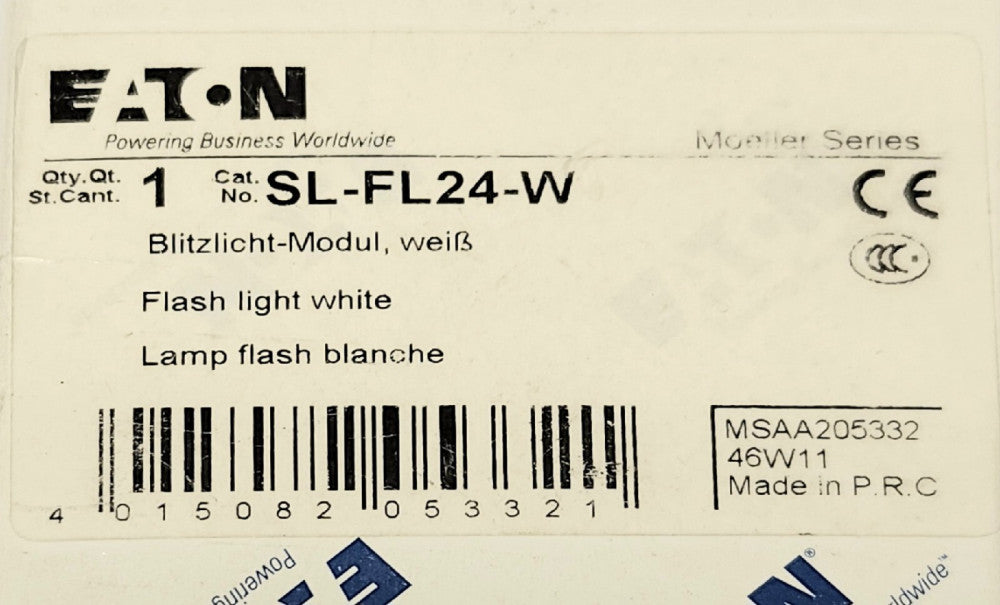 EATON MOELLER SL FL24 W 24 VAC VDC WHITE CLEAR Flashing Stack Light Module