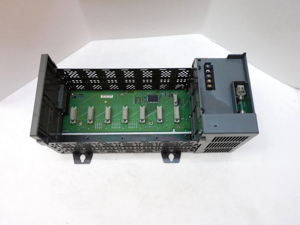 ALLEN BRADLEY 1746-A7 SLC500 7-SLOT RACK SER. B W/ SLC500 POWER SUPPLY 1746-P2 C