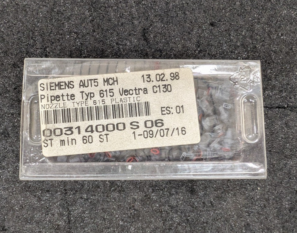 New, Siemens, 00314000S06, NOZZLE TYPE 615 PIPETTE PICK & PLACE AUT5, Lot of 60
