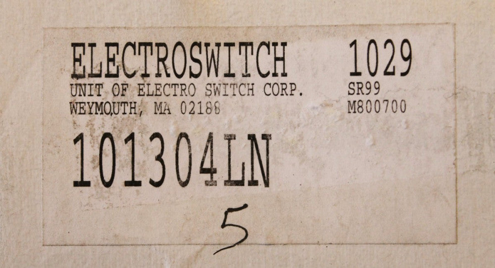 ELECTROSWITCH 101304LN 1029 SR99 M800700 Selector Switch