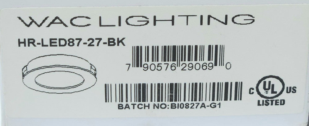 WAC LIGHTING HR LED87 27 BK 1.5" BLACK HR-LED87 LEDme Button Light 24 VAC VDC 27