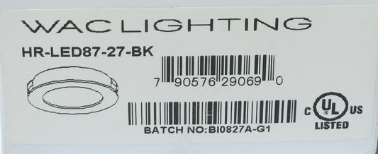 WAC LIGHTING HR LED87 27 BK 1.5" BLACK HR-LED87 LEDme Button Light 24 VAC VDC 27