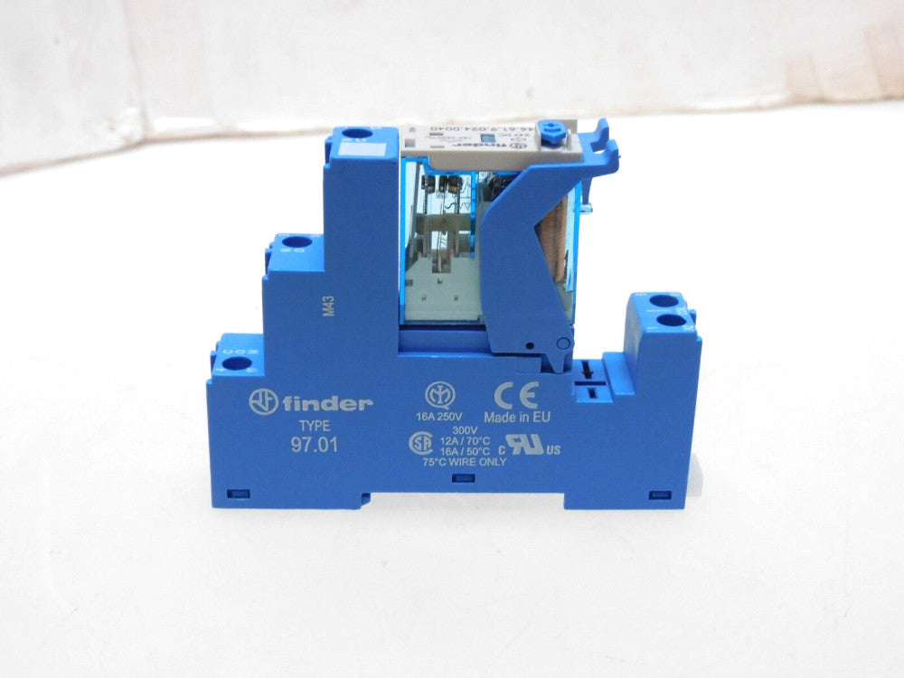 FINDER 46.61.9.024.0040 RELAY SOCKET 24VDC W/ 97.01 BASE 16A 250V