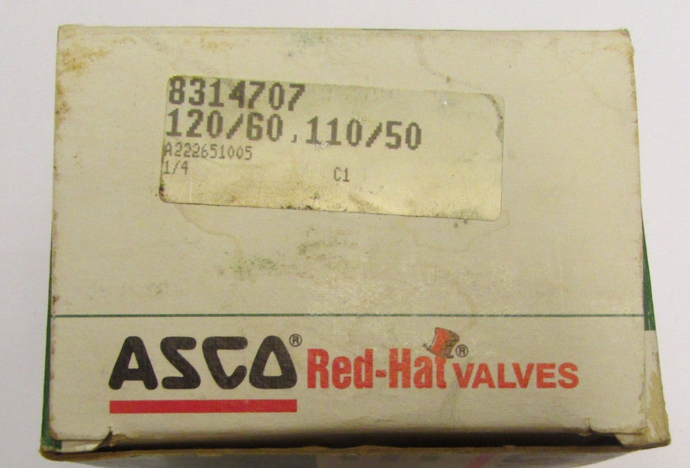 ASCO 8314707 110 120 V 40 PSI 1/4 Inlet 110 120 V Red Hat Valve