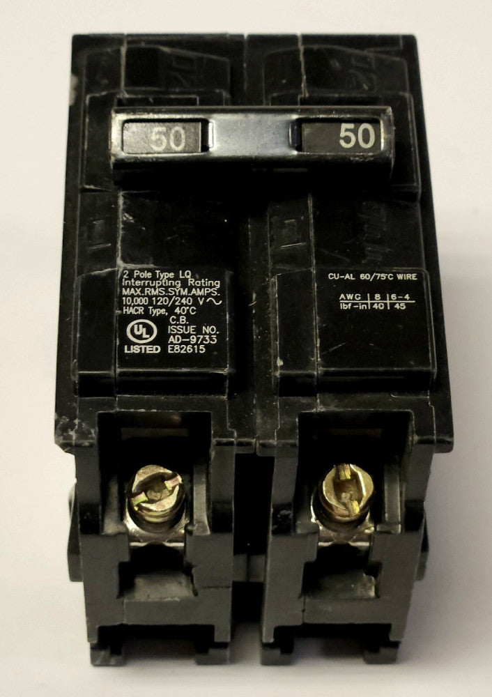 LANDIS & GYR L250 2 Pole 50 AMP Type LQ Circuit Breaker 120 240 VAC Q250