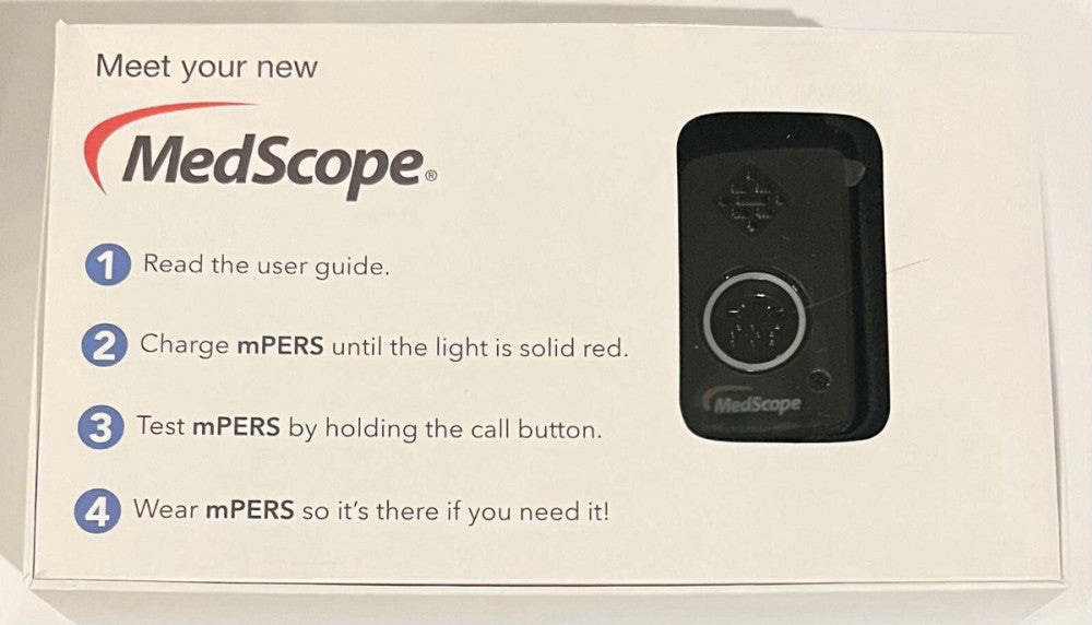 MED SCOPE V-MPERS Mobile Medical Alert System BLACK 353405133330716