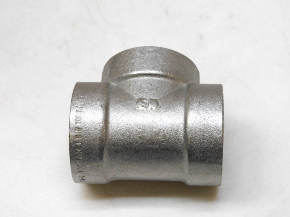 EN 304 Stainless Reducing Tee 1-1/2" x 3/4" Socket Weld 3M 3000lb SA182