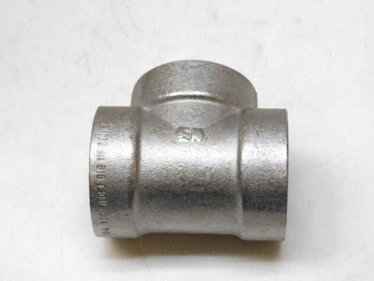 EN 304 Stainless Reducing Tee 1-1/2" x 3/4" Socket Weld 3M 3000lb SA182