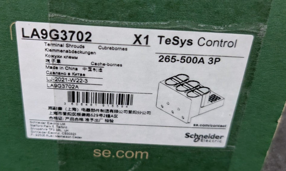 New, Schneider Electric, LA9G3702, TERMINAL SHROUDS 3P G265-500 IP2